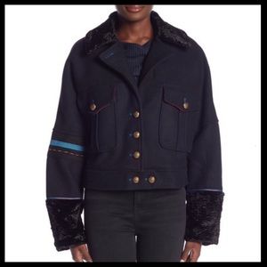 Free People Cropped Wool Blend Eisenhower Jacket